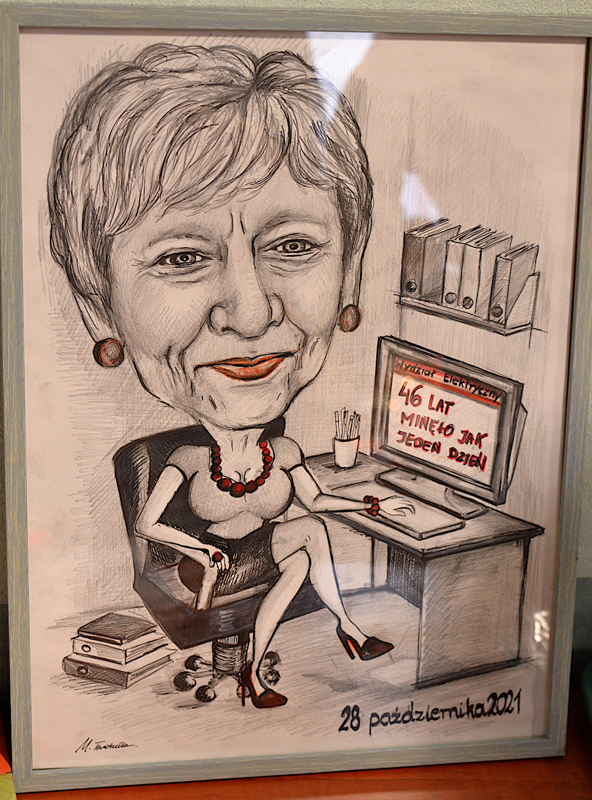 Alicja Wensław w karykaturze.